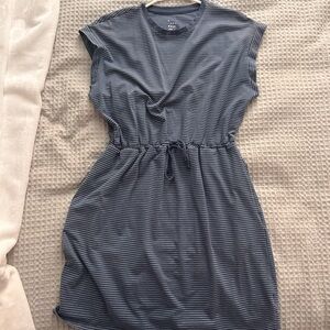 Striped Blue Casual Dress